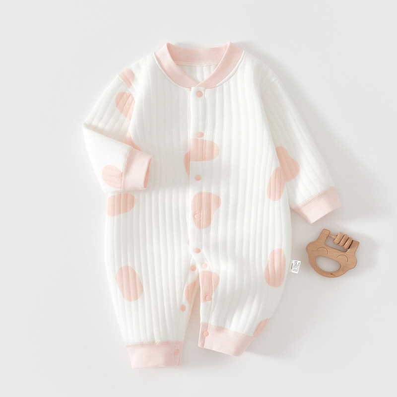 婴幼儿春秋冬三层保暖外出家居服宝宝夹棉时尚爬服安阳童装连体衣|undefined