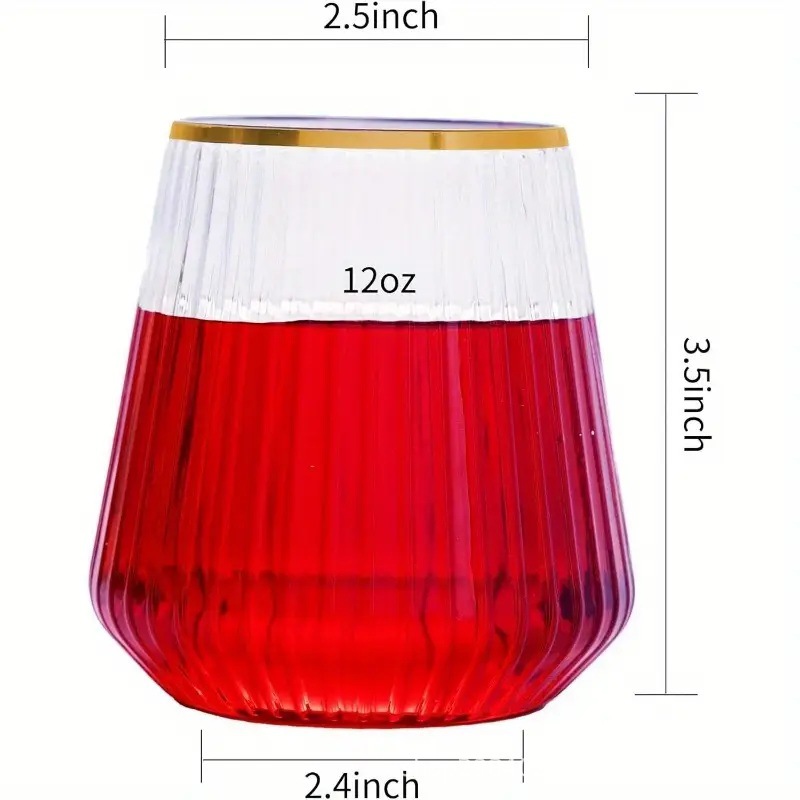 12oz-12T 스트라이프 골드 컵