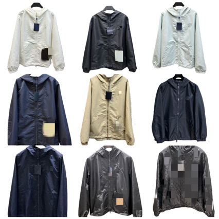 Correct Version 1-V Home Pin Reversible Jacket with All-Over Dark Pattern Jacquard Logo, Loose-Fitting Sports Coat, Windbreaker