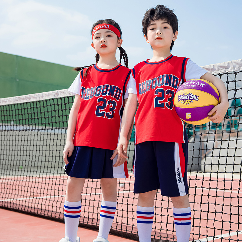 校服套裝小學生夏季籃球服幼兒園園服運動服兒童班服夏裝統一短袖