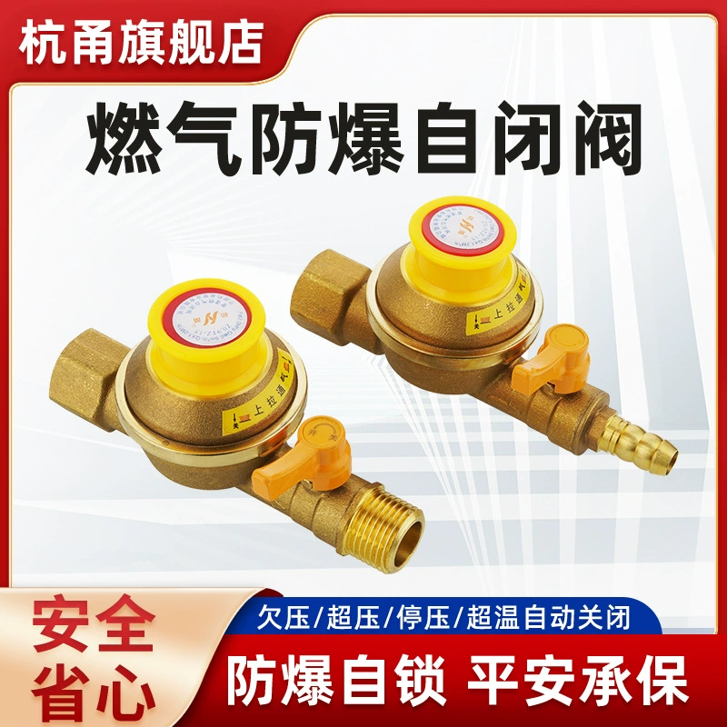 Автоматический газовый запорный клапан для бытового использования: отключает газ для газовых плит, водонагревателей, предотвращает утечки, взрывобезопасен и защищает от избыточного давления.