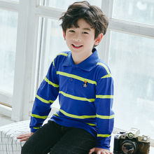 儿童女童男童T恤长袖春秋polo kids正品大中小童100纯棉长袖条纹