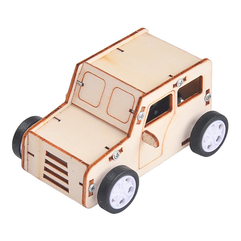 Cross-border wooden assembled pull wire car Science small experiment DIY manual STEM education educational educational equipment wholesale