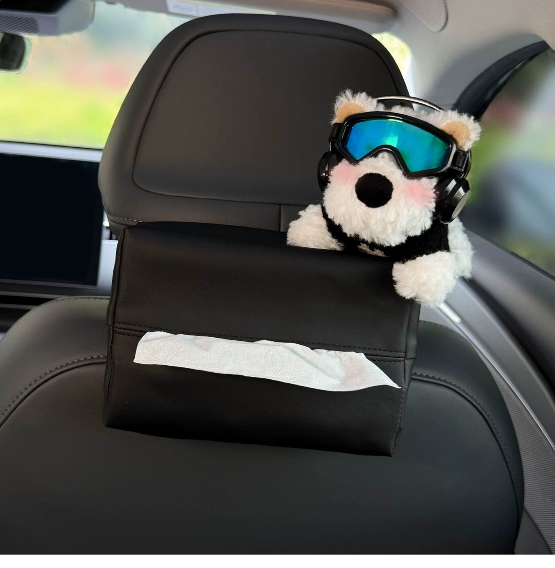 2026 New West Highland Car Tissue Box, Headrest Tissue Holder for Car, Cute Tissue Bag for Women