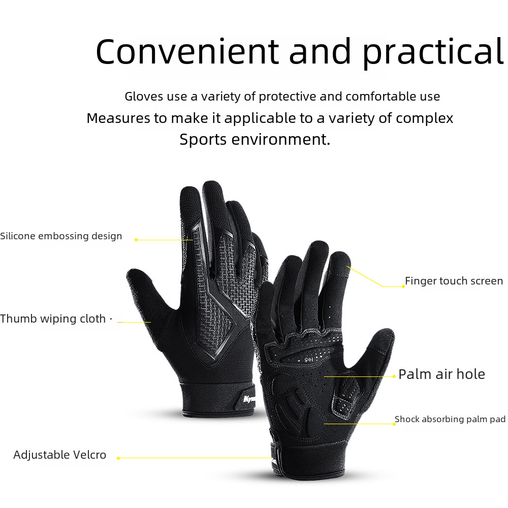 Tactical gloves Sports outdoor spring and autumn cycling gloves long finger microfiber sunscreen wear-resistant anti-slip shock absorption_maomaolike.com