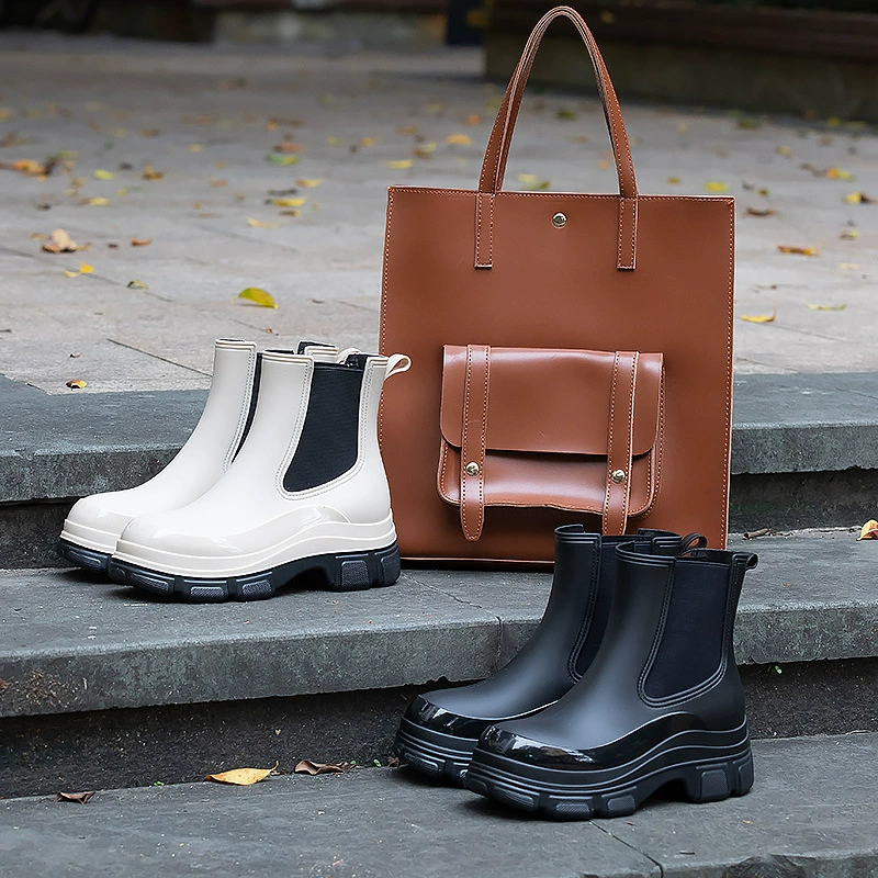 Трансграничная новая толстая подошва эластичный модный женский водяной костюм дождевая обувь обувь противоскользящая для взрослых