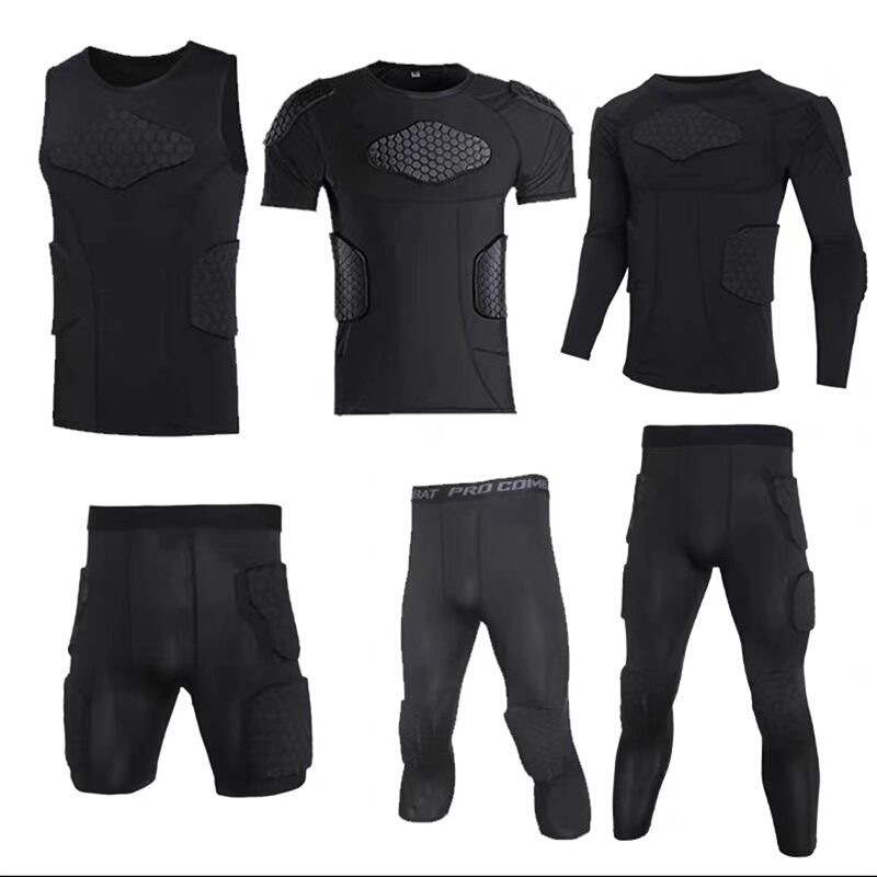 Training Honeycomb Anti-collision suit Short Sleeve Pad Basketball Tight Clothing Protective Vest Sports Shorts Football Armor Clothing