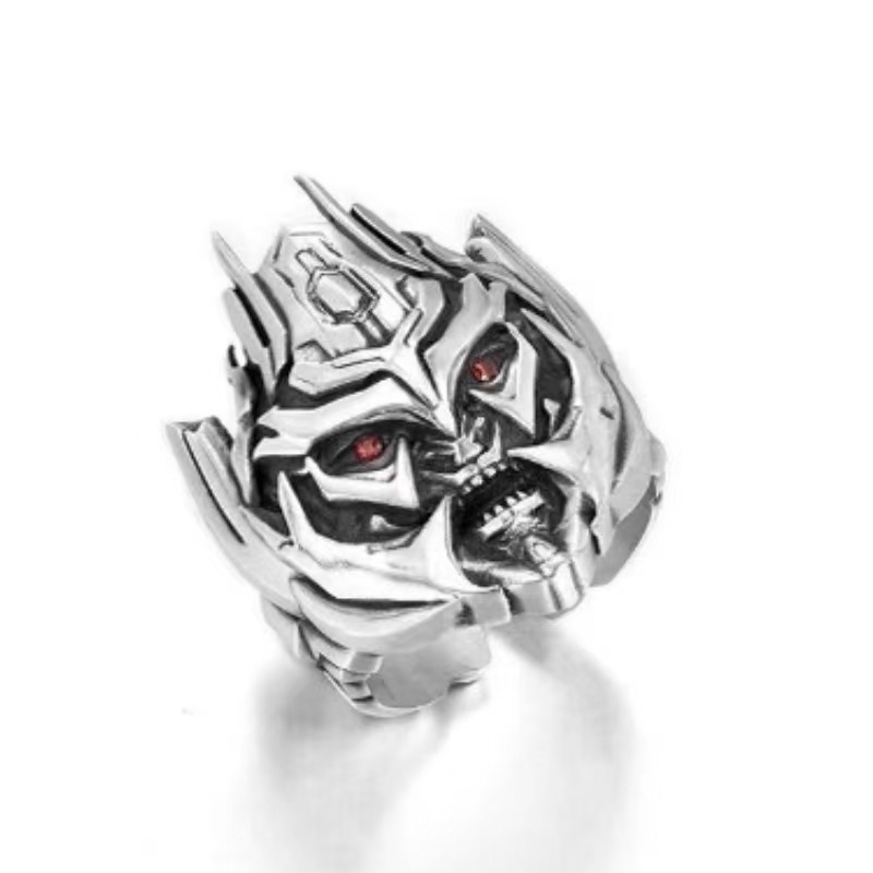 Transformers Megatron Ring Personalized Domineering Trendy Open Ring Thai Silver Retro Style Geometric Men's Ring