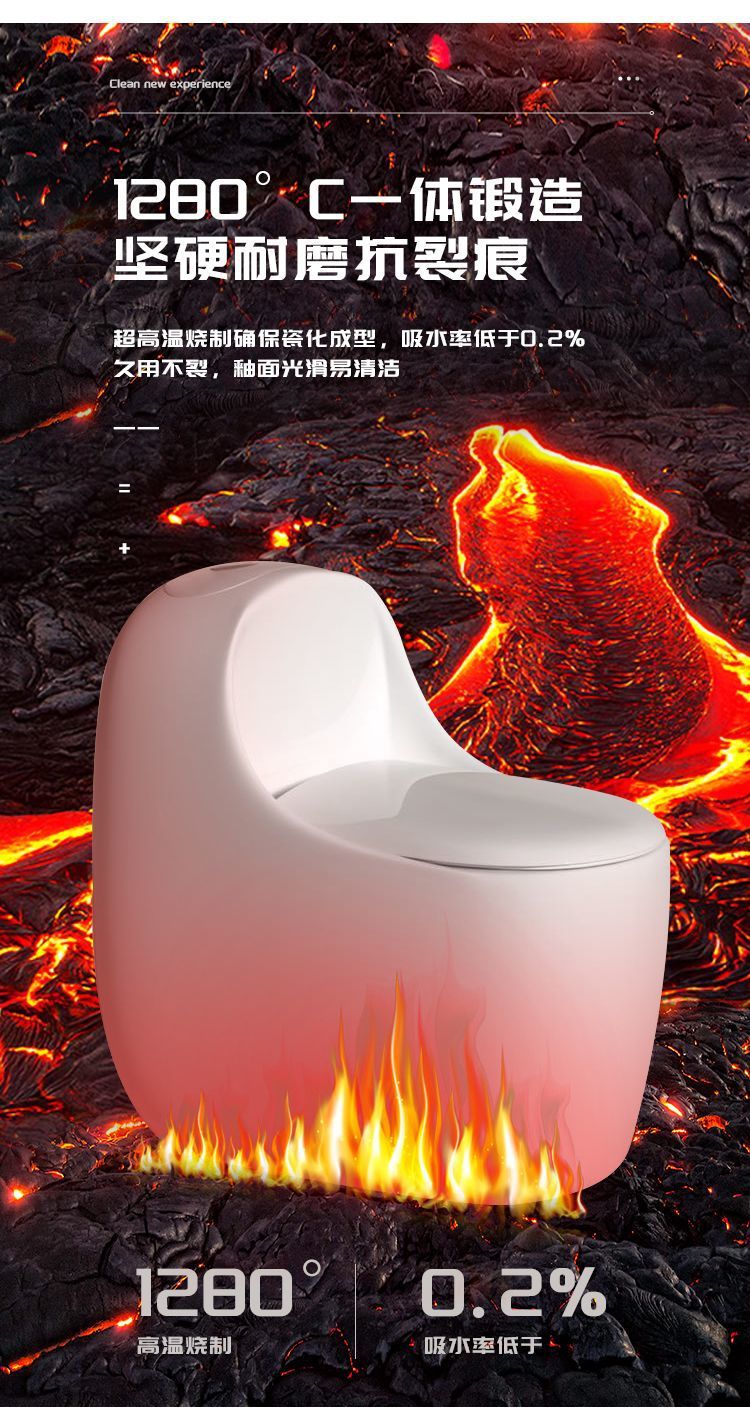 Innovative first-level water efficiency, round and smooth design, powerful spiral, large-diameter household toilet, factory wholesale one piece undefined