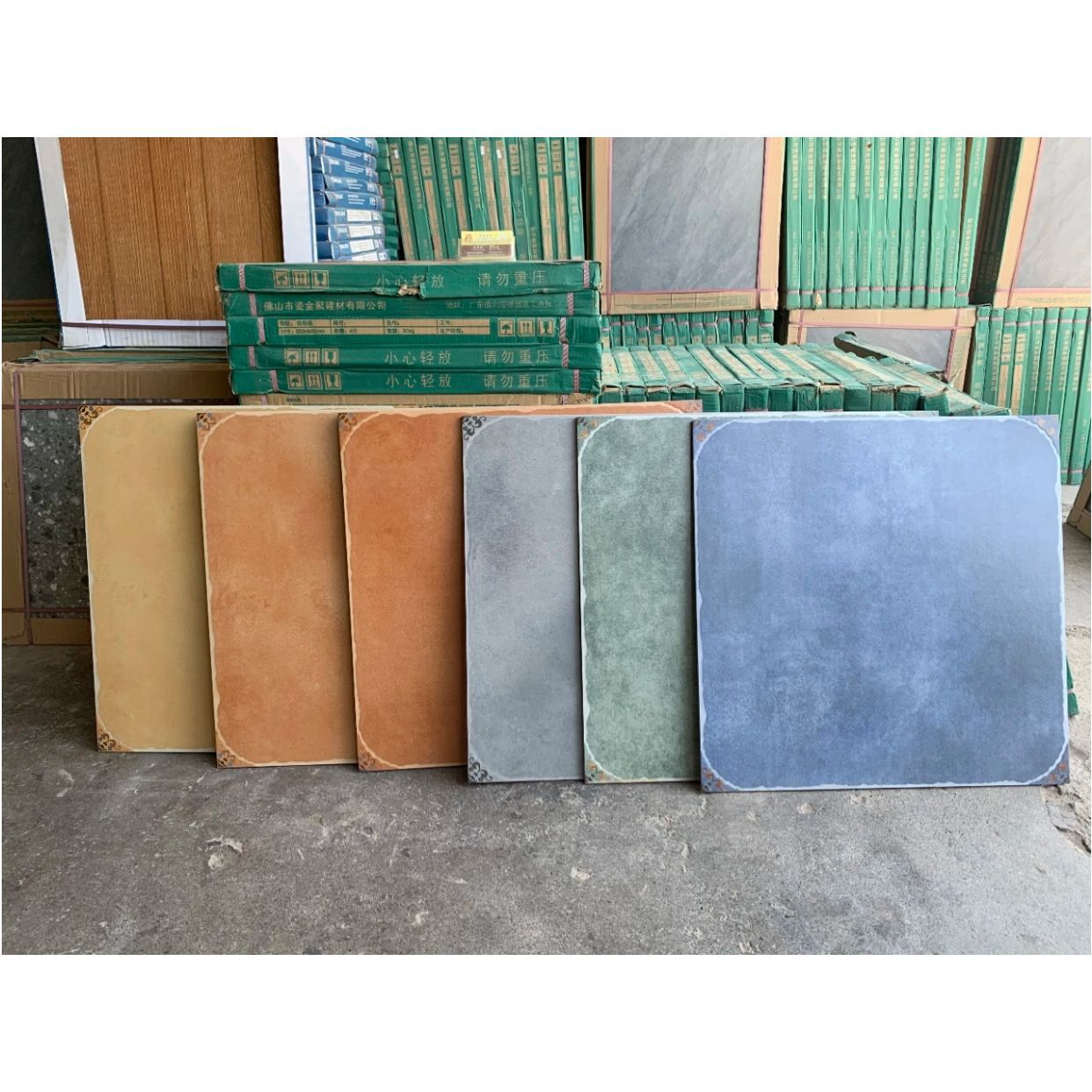 美式仿古砖600X600带角花客厅餐厅防滑地砖田园复古砖瓷砖