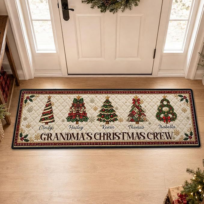 Cross-border new Christmas-themed cute decorative mats for entryways, hallways, and doorways; durable, easy-to-clean, and stain-resistant floor mats