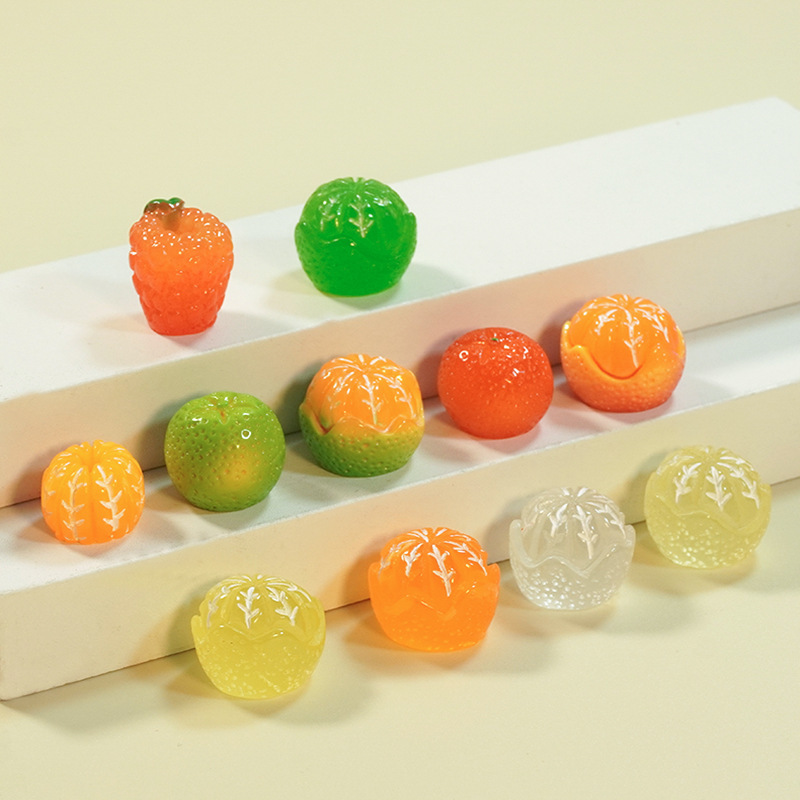 DIY Jewelry Resin Accessories Convenience Store Food Toys Fruit Small Oranges Craft Decorations Elements Pendants Epoxy Resin