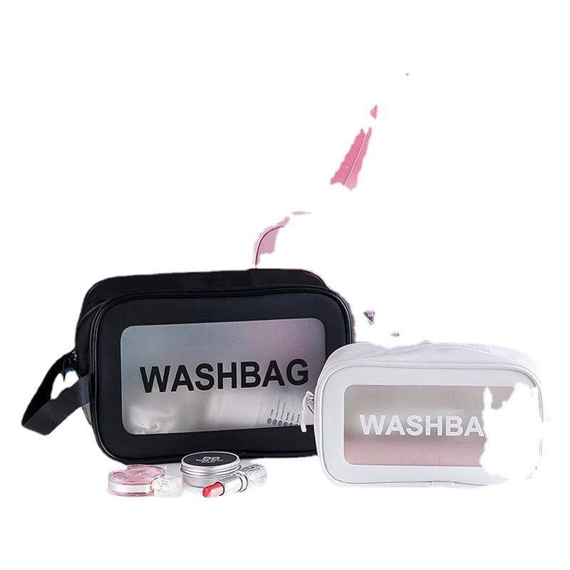 PVC esmerilado bolsa de cosméticos bolsa de almacenamiento bolsa de lavado impermeable portátil de viaje de tres piezas conjunto