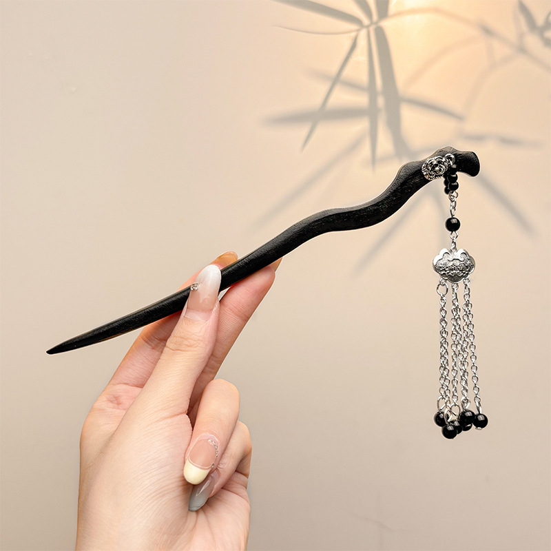 Retro simple nicho de alta estética oriental diseño de cabello de flores de frascos de estilo antiguo cabello