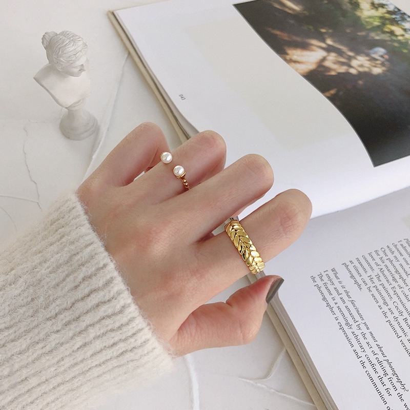 2021 New Exquisite Woven Chain Ring Womens Fashion Simple Style Niche Design Open Index Finger Ring Trendypicture14
