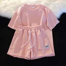 高级感！舒适休闲运动套装女夏季宽松舒适短裤短袖两件套时尚显白