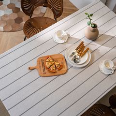 Imanqi Yun Tablecloth Color-Woven Striped Rectangle Dining Tablecloth American Fabric Direct Supply