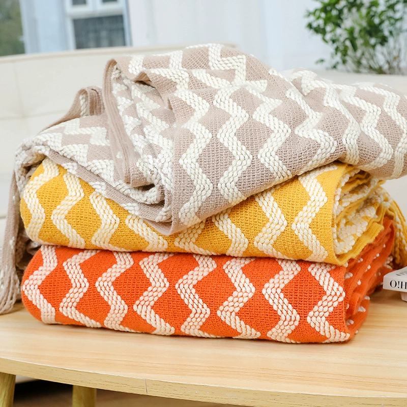 Диван одеяло премиум чувство кондиционирования сиесты трансграничные путешествия плетеные одеяла для отдыха на открытом воздухе трикотажные одеяла