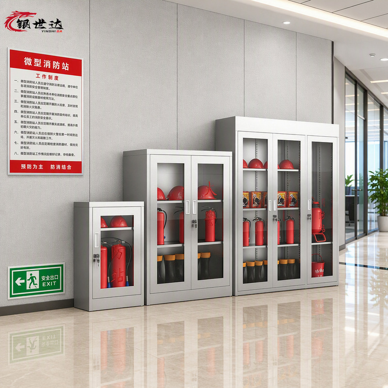 Stainless steel fire cabinet indoor and outdoor emergency supplies cabinet fire extinguishing equipment storage cabinet gas station mini fire station
