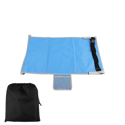 aircraft seat extender portable: Universal Foot Pad - blue-bundle-pocket-childrens-aircraft-seat-extender
