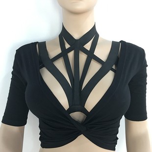 Cross-border Bound Strap Hollow-out Dew Bound Couples Sex Underwear Perspective Sexy Flirting Waist 7133