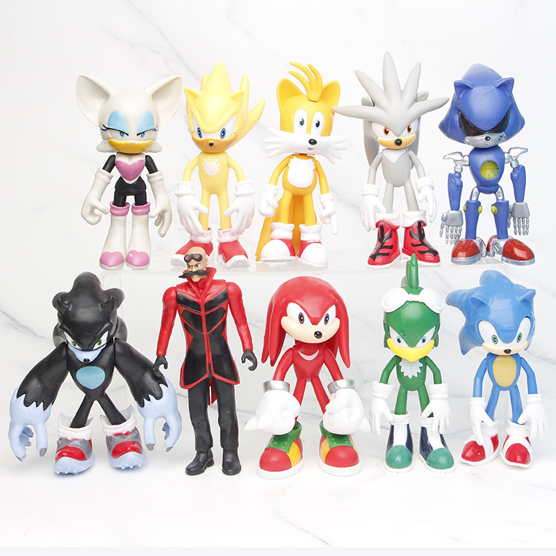 Nuevo Sonic Boy SuperSonic Mouse 10 juegos de PSP Muñecas Adornos de figuras Modelo de muñeca de micro paisaje