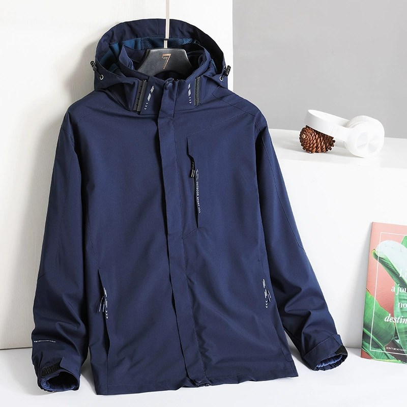 Removable velvet set, demi-season climbing jacket, three-in-one, increased thickness