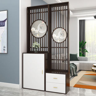 Home Screen Partition Entrance Door Shaded Living Room Simple Modern Decorative Solid Wood Entrance Cabinet Shoe Cabinet Integrated New Chinese Style