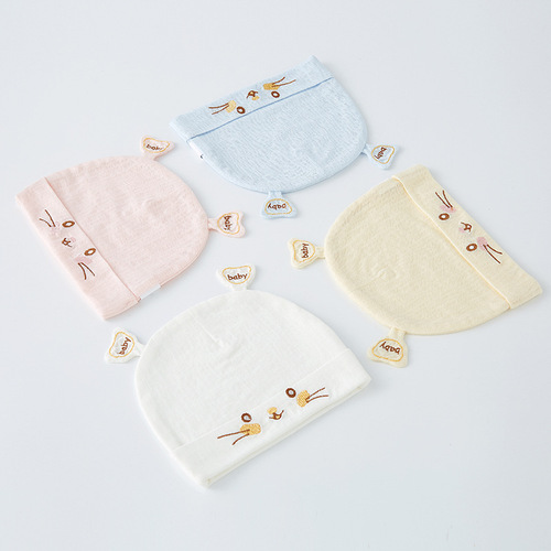 Newborn Baby Hat Spring and Autumn Pure Cotton Baby Unisex 0 Summer Thin Boneless Hat 3 Newborn Infant Halitosis Hat