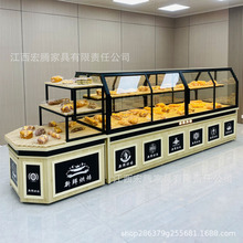 现货面包柜中岛边柜蛋糕甜品面包糕点桃酥饼干展示柜超市陈列柜台