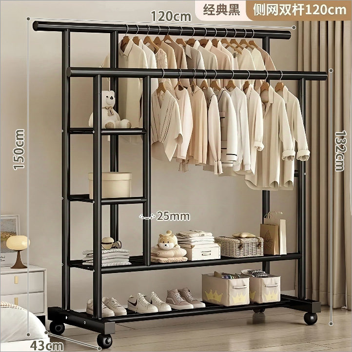 25 튜브 더블 레이어 사이드 네트 더블 폴 블랙 120 휠