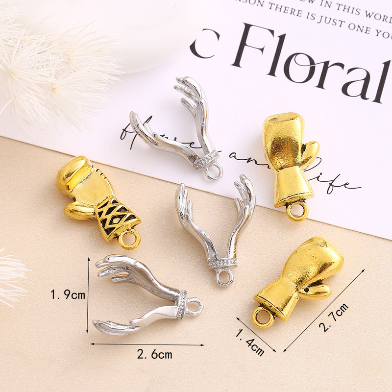 Cross-border New Boxing Gloves Metal Accessories DIY Necklace Pendant Keychain Pendant Personalized Jewelry Accessories Cross-border New Boxing Gloves Metal Accessories DIY Necklace Pendant Keychain Pendant Personalized Jewelry Accessories