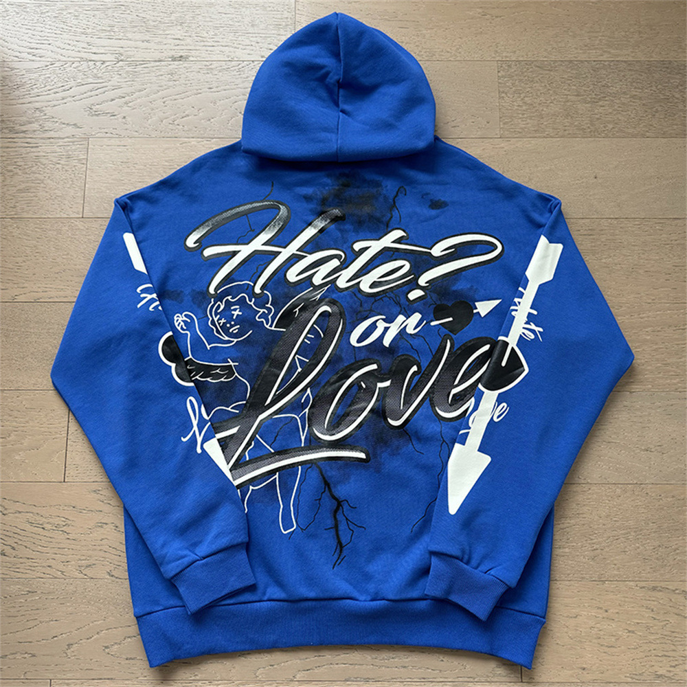 Men's Clothing American Style Trendy Street Graffiti Print Trendy Casual Hoodie Sweatshirt Sports Pants Suit Cross Border Foreign Trade_viptrois.com