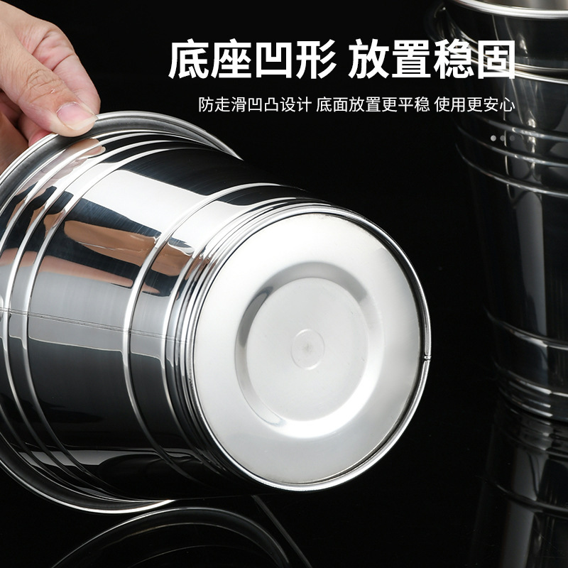 Amazon acero inoxidable 201 una sola capa de barril de hielo grueso más vino de hielo brillante barra KTV con barril de mano frío antideslizante