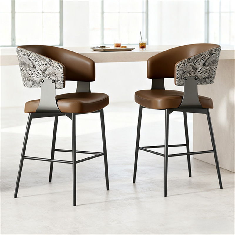 Bar stool for home use, high-end luxury bar chair with backrest, front desk chair, island table stool Bar stool for home use, high-end luxury bar chair with backrest, front desk chair, island table stool