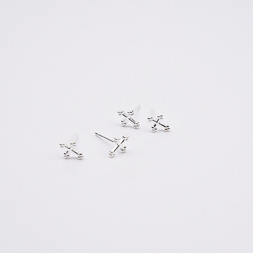 Cross earrings for women, simple and compact, pierced earrings for sleeping, no need to take them off,  new trendy style