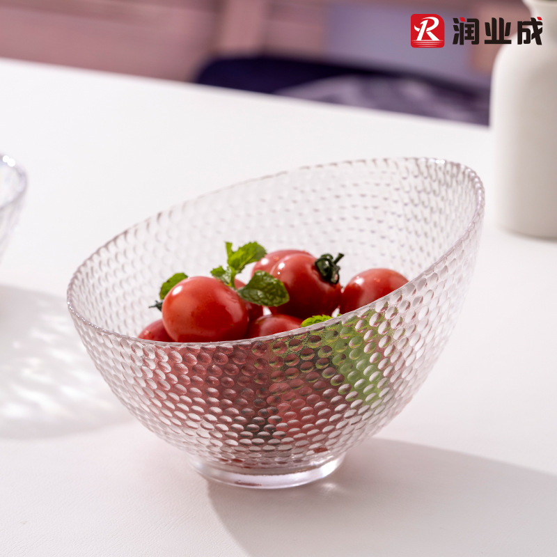 Japanese -style creative hammer -wrapped glass sloping salad bowl…