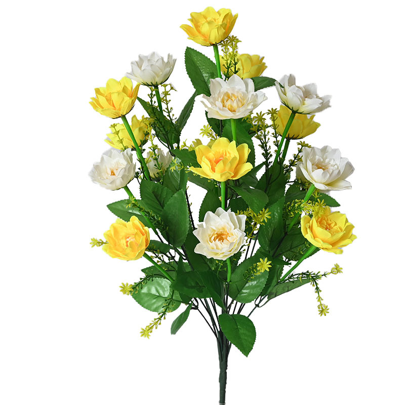 Flores simuladas 18 flores peonía cama de flores mixtas decoración de boda decoración de la sala de estar flores falsas ramo