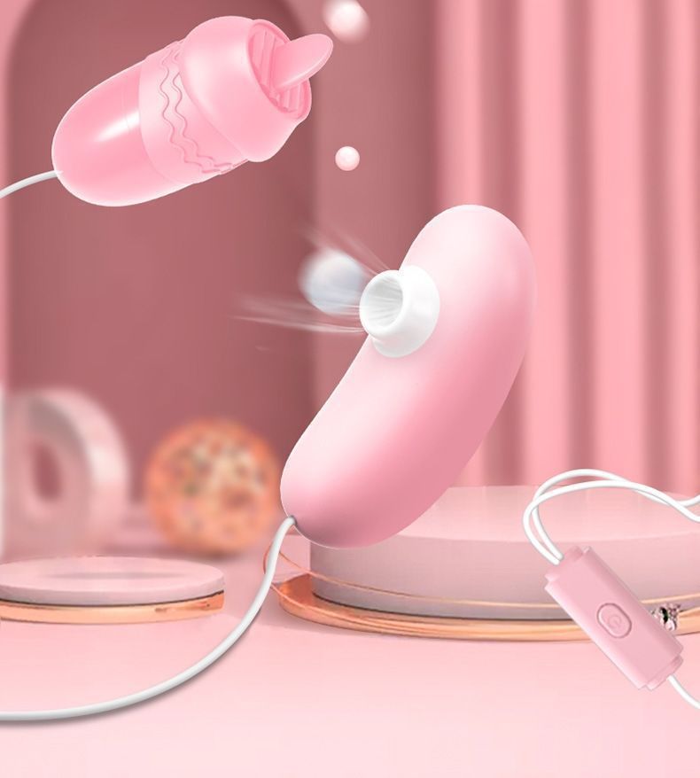 Lai Le Dou Dou Egg Sucking Teasing Dual Vibration USB Rechargeable Female Massager — detail image 12