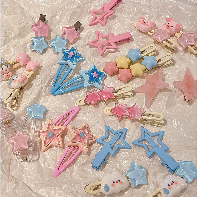 Pinza para el cabello de dopamina sin costuras de color caramelo clip lateral femenino flequillo clip para el cabello roto tocado clip de pico de pato y2k horquilla de una palabra