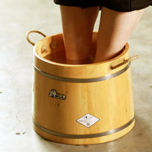 香柏木泡脚桶木质25CM高泡脚木桶家用泡脚盆足浴桶大号洗脚桶提手