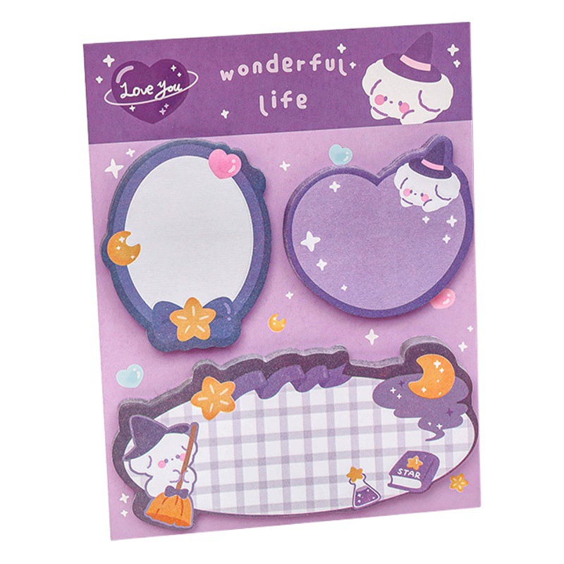 Мультяшная комбинация Post-It заметки для студентов, ценные канцелярские товары, наклейки, ручные заметки, милые заметки для сообщений