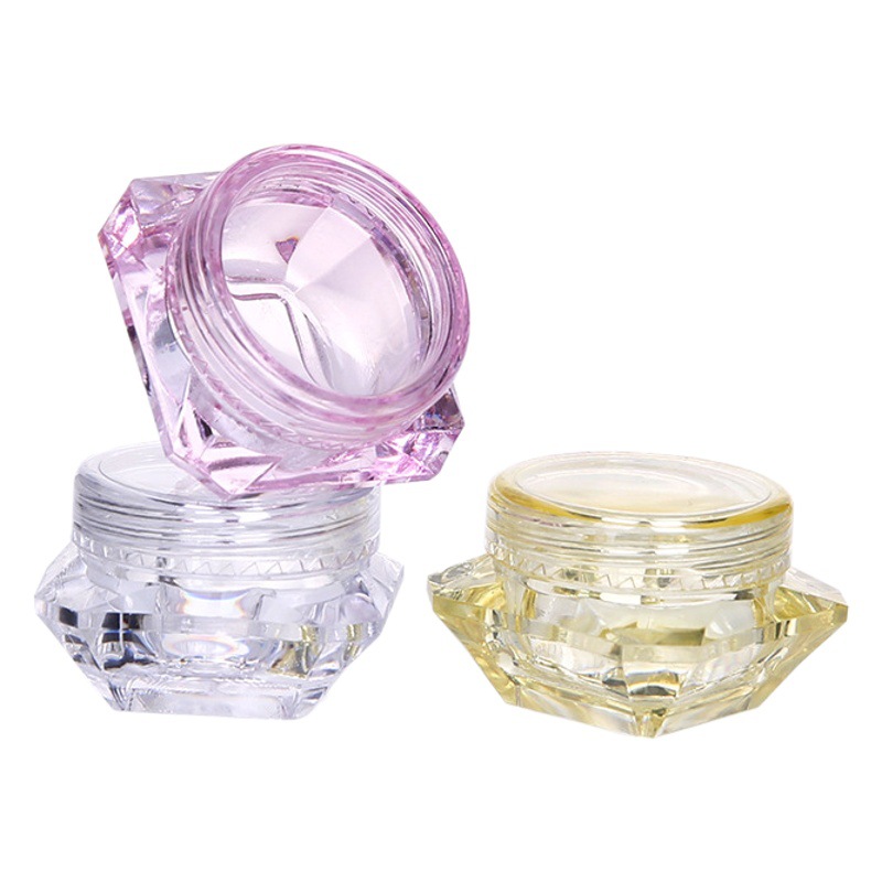 Tarro de crema en forma de diamante de 3g5g7g, botella de crema, caja de muestra de prueba, envase cosmético, botella de viaje recargable