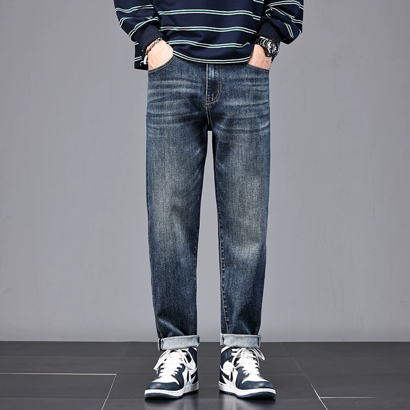 Суженные книзу Гаремные джинсы мужские свободные американские уличные модные брендовые вышитые осенне-зимние 2023 новые мужские повседневные брюки