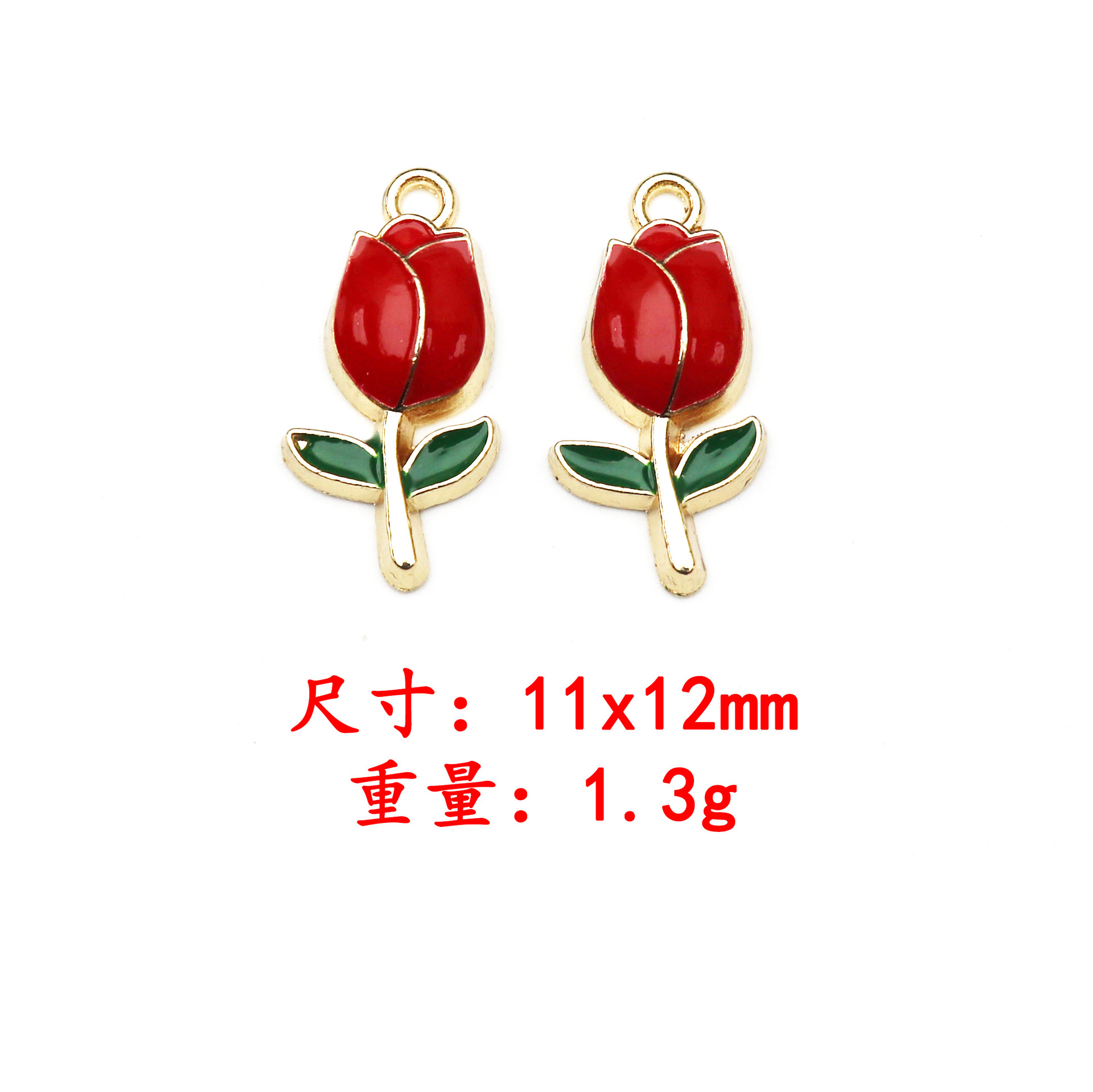 oil dripping accessories rose tulip little flower pendant keychain diy pendant alloy decoration accessories