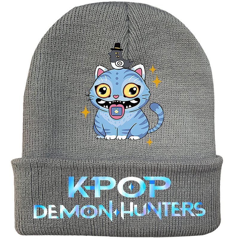 KPOP 猎魔女团 周边针织帽秋冬成人线绒帽户外保暧毛线帽情侣帽子|undefined