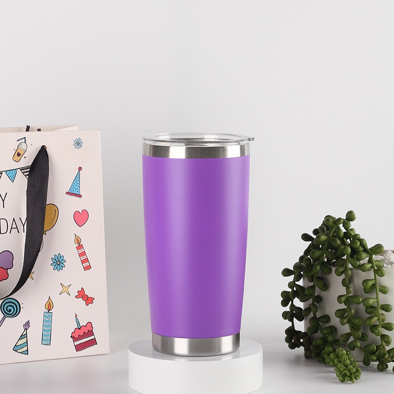 Taza de automóvil de color transfronterizo 304 taza de aislamiento de vacío de acero inoxidable de doble capa resistente a caídas portable de aislamiento de frío taza recta