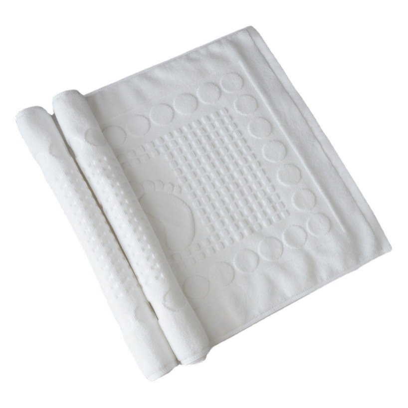 Venta al por mayor Toalla de piso del hotel 32 algodón engrosado blanco antideslizante absorbente hogar Baño piso alfombra toalla personalización