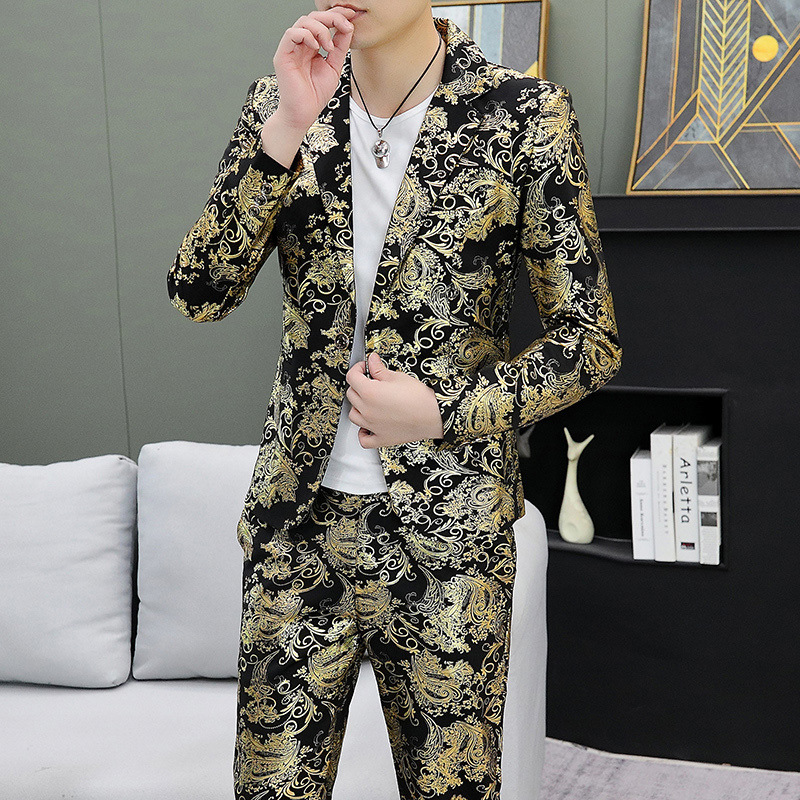 886 골드(슈트+바지) 투피스 세트