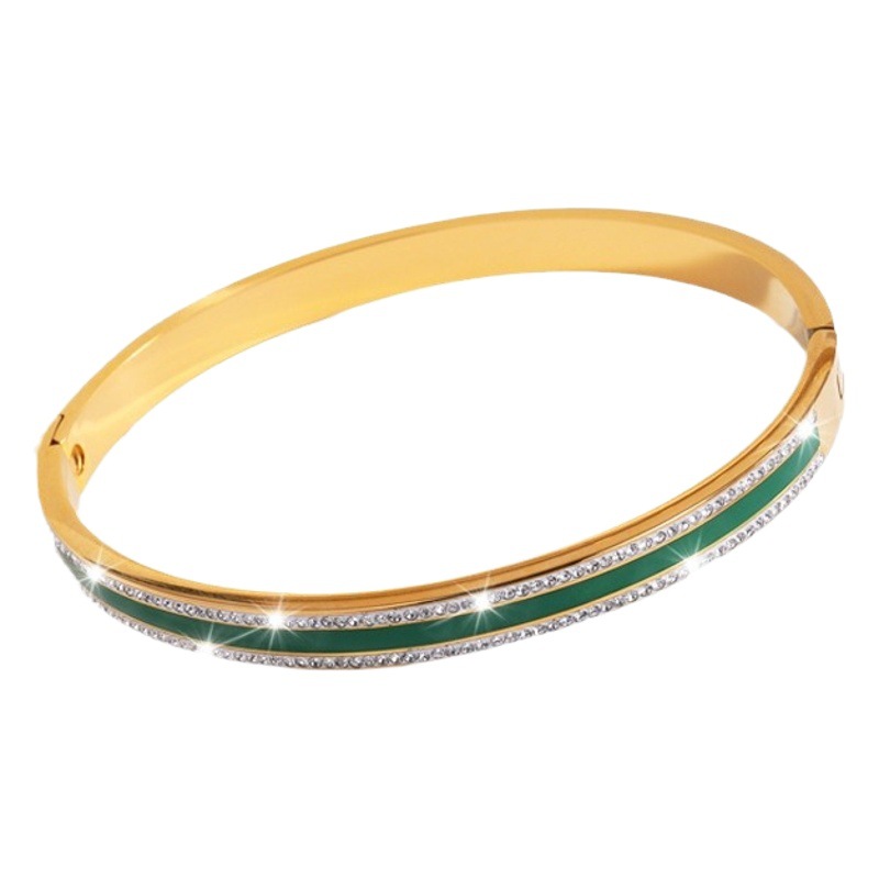 Pulsera de acero titanio, pulsera de acero inoxidable con diseño de estrellas y efecto de goteo de aceite para mujer, sensación de alta gama, moda europea y americana, pulsera que no se decolora. image 1